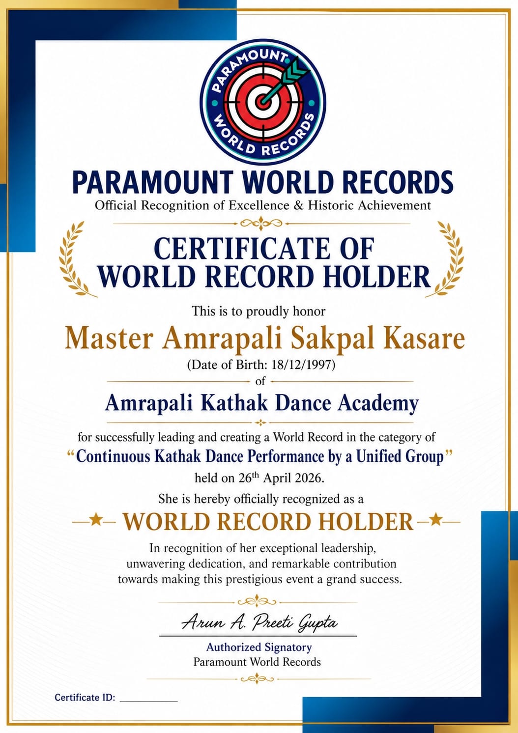 Amrapali Kathak Dance Academy — world record performance (16 of 16)