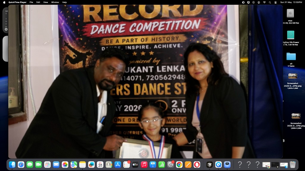 Children performing coordinated dance routine during world record attempt
