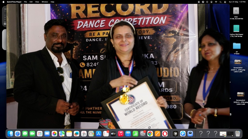 Students practicing synchronized Bollywood dance for world record attempt